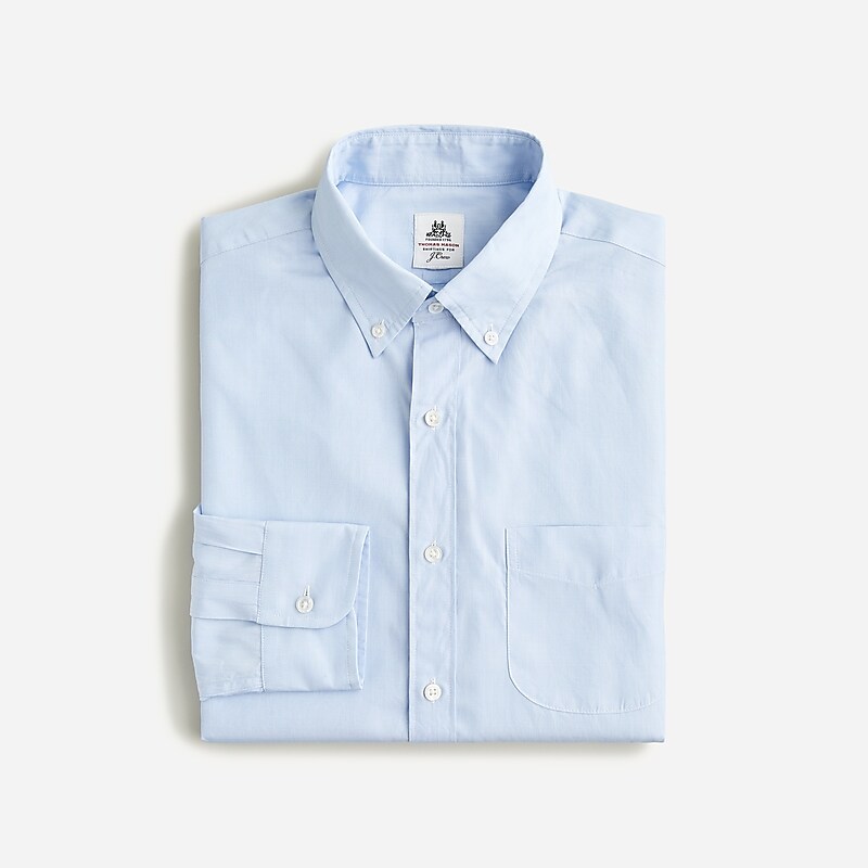 Sky Blue J.Crew Thomas Mason® for J.Crew washed poplin shirt | J.Crew Factory | SUETN3590