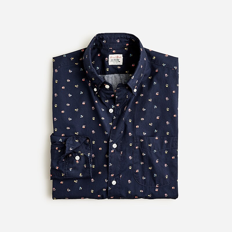 Small Ditsy Navy Multi J.Crew Secret Wash cotton poplin shirt | J.Crew Factory | OYIMN2806