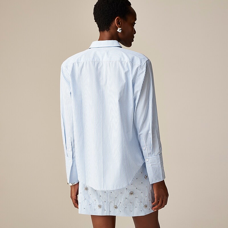 Soft Blue Bi Stripe J.Crew Collection garçon embellished shirt | J.Crew Factory | UKEPC0862