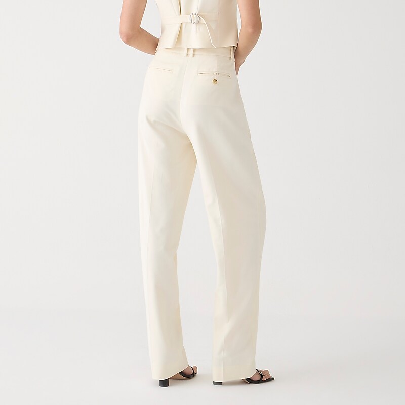 Soft Ivory J.Crew Wide-leg essential pant in city twill | J.Crew Factory | RQIHC5216