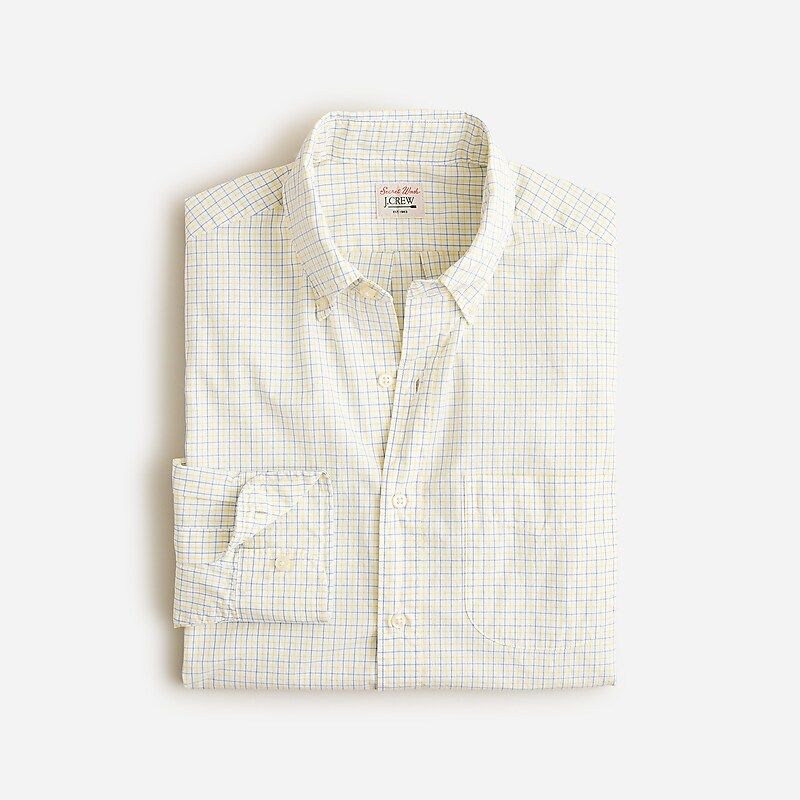 Stan Blue Yellow White J.Crew Secret Wash cotton poplin shirt | J.Crew Factory | WLEHR5610