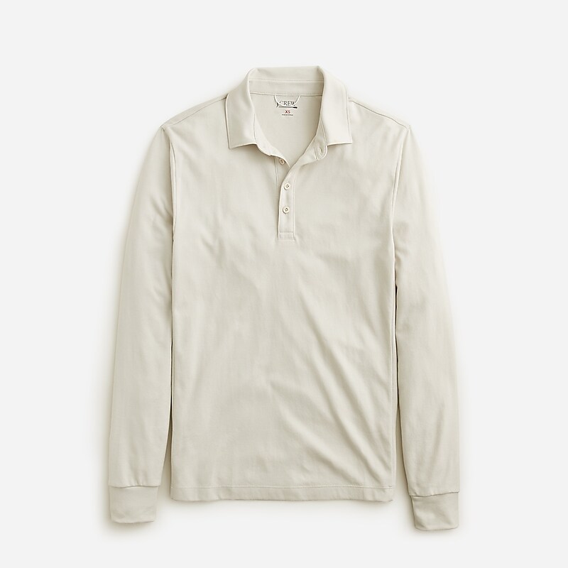 Stone J.Crew Long-sleeve performance polo shirt with COOLMAX® technology | J.Crew Factory | KDYHG8270