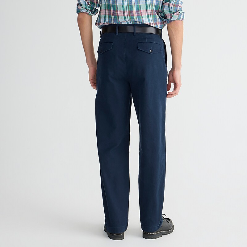 Storm Navy J.Crew Classic double-pleated chino pant | J.Crew Factory | KIYES3759