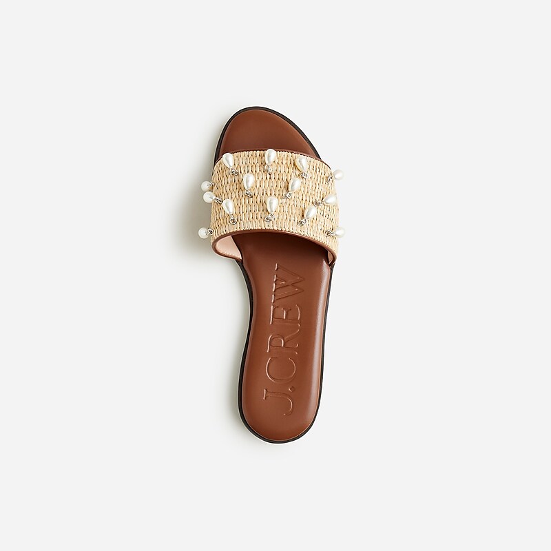 Straw J.Crew Georgina woven sandals in metallic leather | J.Crew Factory | OTMDJ3672