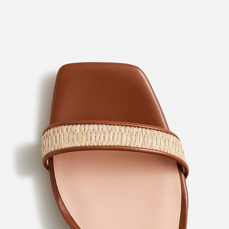 Straw J.Crew Layne ankle-strap heels in raffia | J.Crew Factory | OKSVF4039