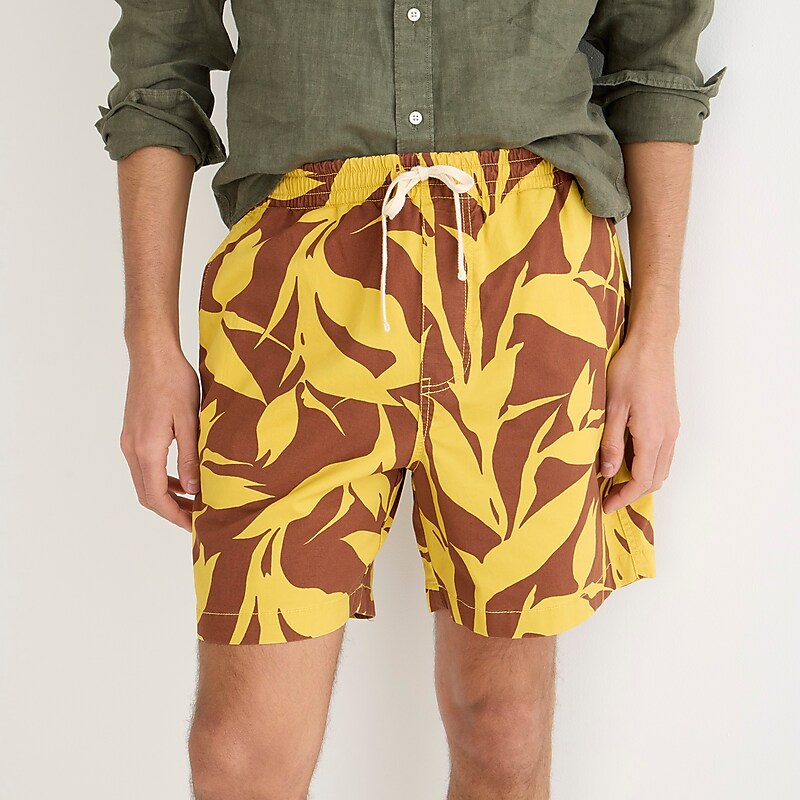 Summer Plant Yellow Bro J.Crew 6'' dock short in print | J.Crew Factory | WFDVX0851