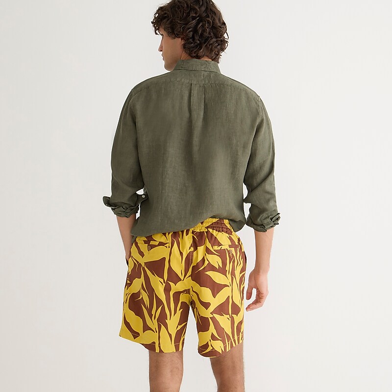 Summer Plant Yellow Bro J.Crew 6'' dock short in print | J.Crew Factory | WFDVX0851