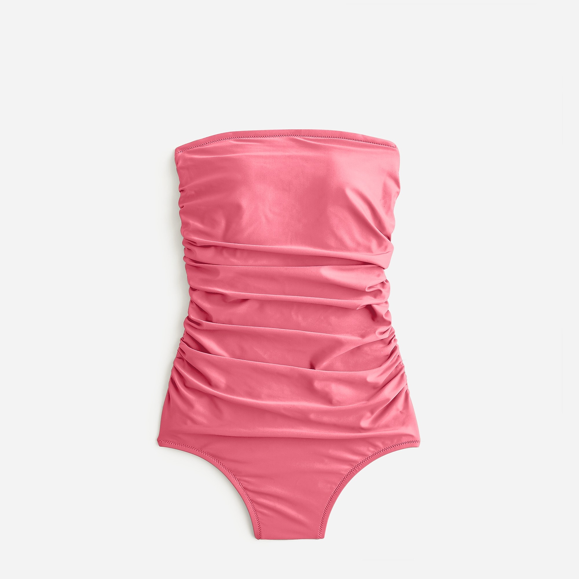 Tea Rose J.Crew Ruched bandeau one-piece swimsuit | J.Crew Factory | NVKRH4830