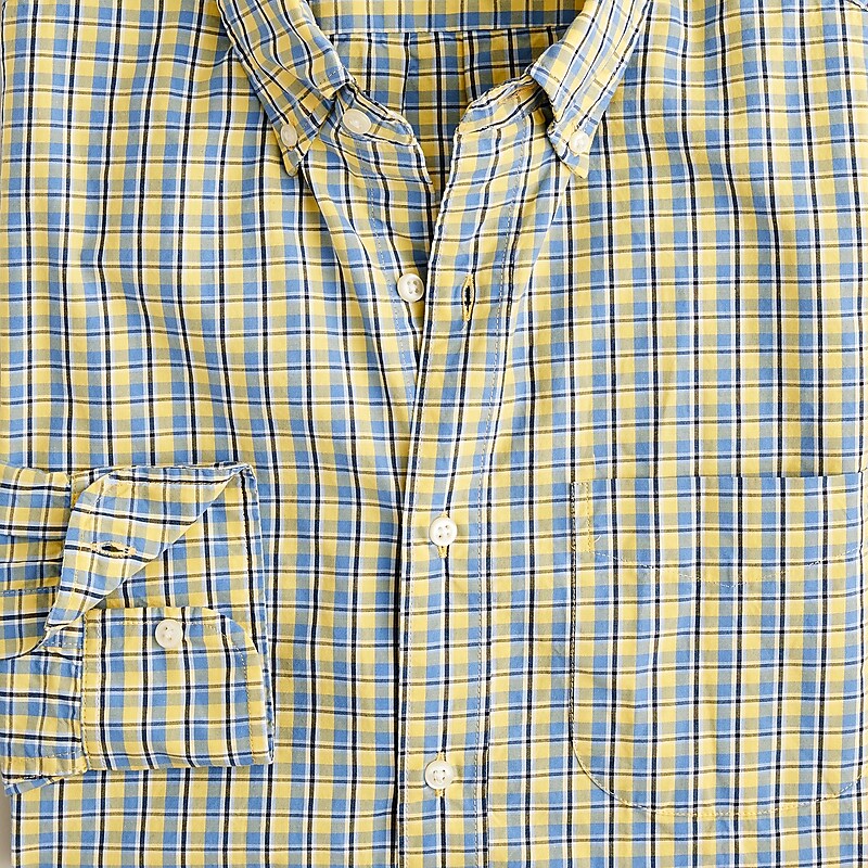 Terry Yellow Blue J.Crew Secret Wash cotton poplin shirt | J.Crew Factory | PURMC9248