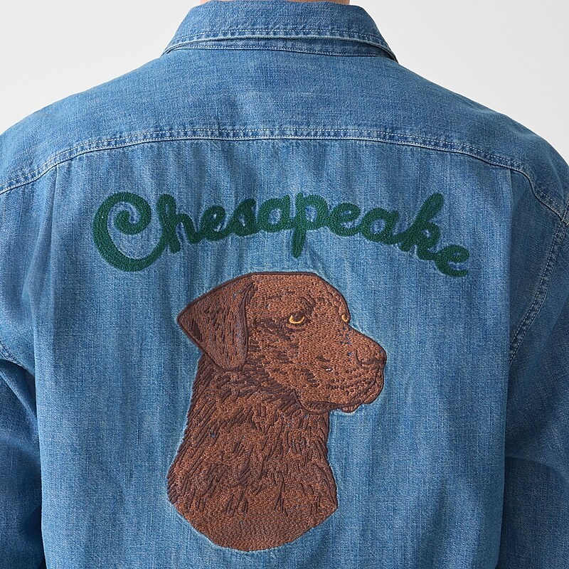 Three Year Denim Wash J.Crew Chesapeake midweight denim workshirt with embroidery | J.Crew Factory | ANDJK8071