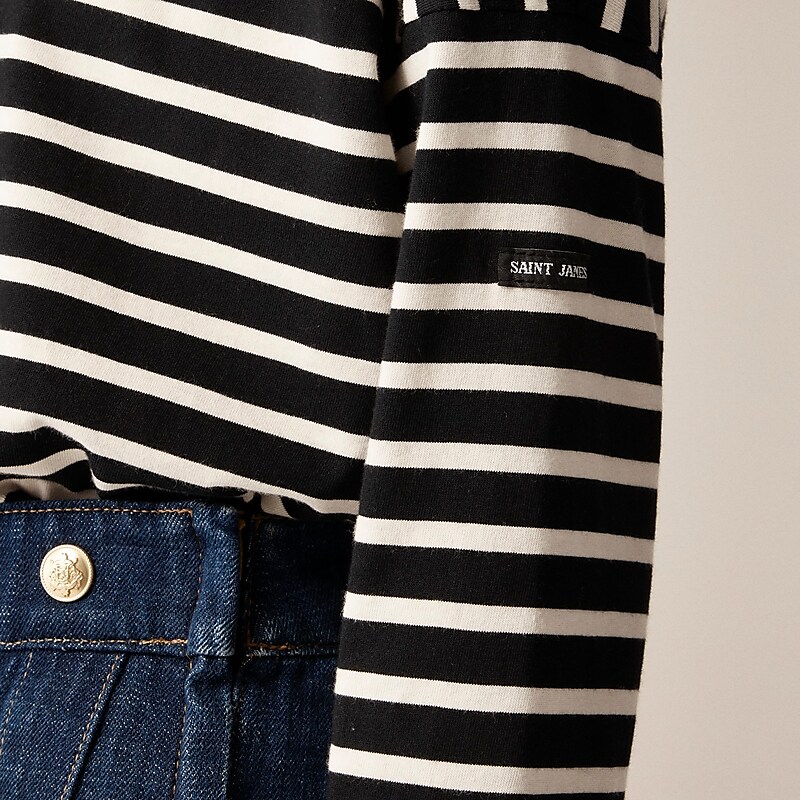 Tilly Stripe Black Natu J.Crew Saint James® X J.Crew structured T-shirt | J.Crew Factory | TOLQD4510