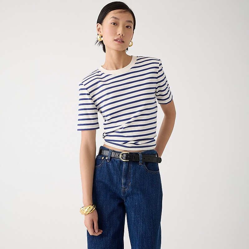 Tilly Stripe Natural Ha J.Crew Saint James® X J.Crew structured T-shirt | J.Crew Factory | OWKVR1907