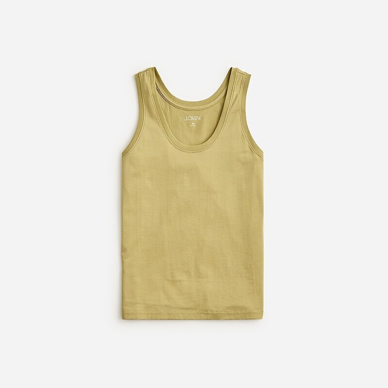 Timbered Khaki J.Crew Pima cotton scoopneck tank top | J.Crew Factory | GJSYI1054