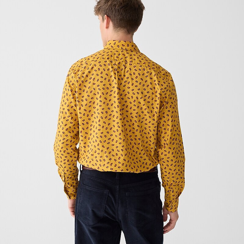 Tiny Paisley Yellow Red J.Crew Secret Wash cotton poplin shirt | J.Crew Factory | VMSQE0348