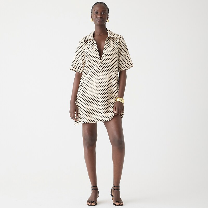 Toasted Cream J.Crew Bungalow popover dress linen | J.Crew Factory | NAWGV3975