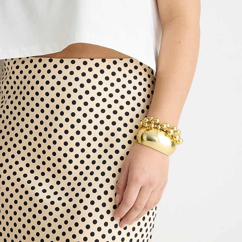 Toasted Cream J.Crew Gwyneth slip skirt in floral luster charmeuse | J.Crew Factory | VEOKY6538