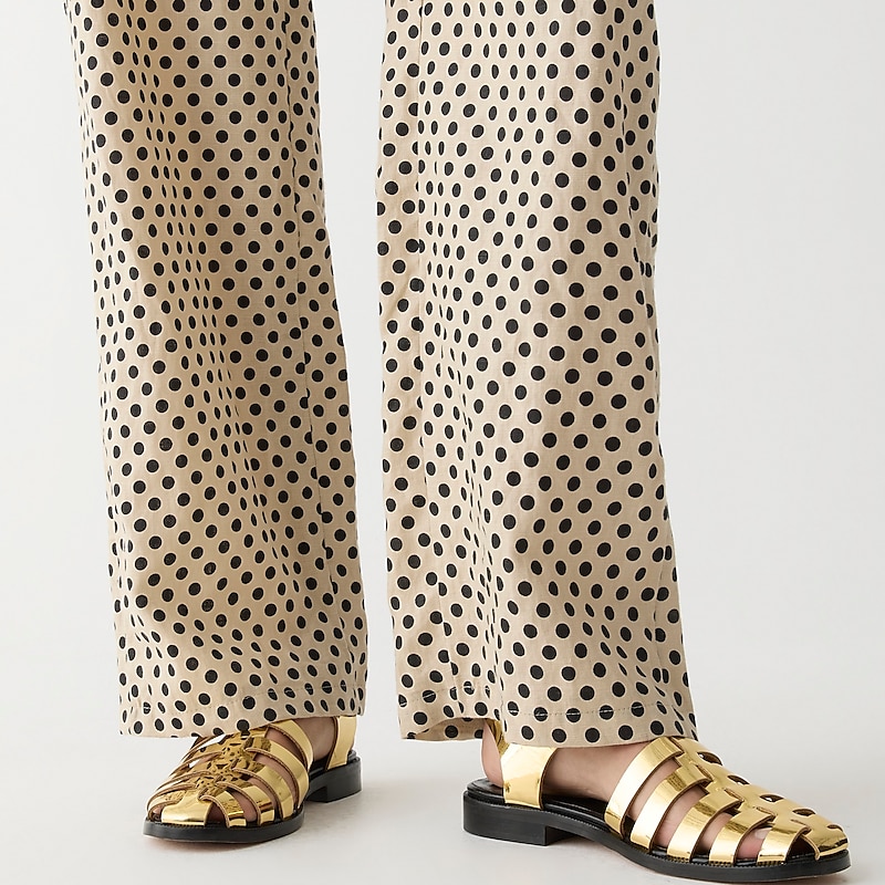 Toasted Cream J.Crew Soleil pant in striped linen | J.Crew Factory | VTXGH8690