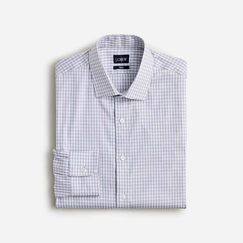 Tobby White Gray J.Crew Bowery performance stretch dress shirt with spread collar | J.Crew Factory | PAWHB8195