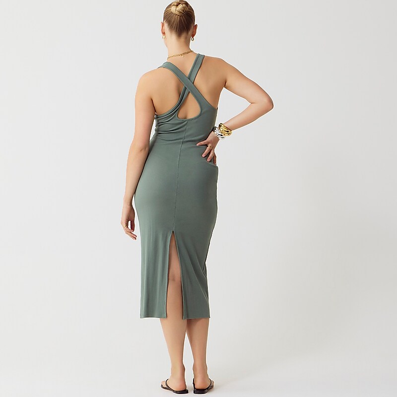 Topiary J.Crew Cross-back midi dress vintage rib | J.Crew Factory | IWYEC1849