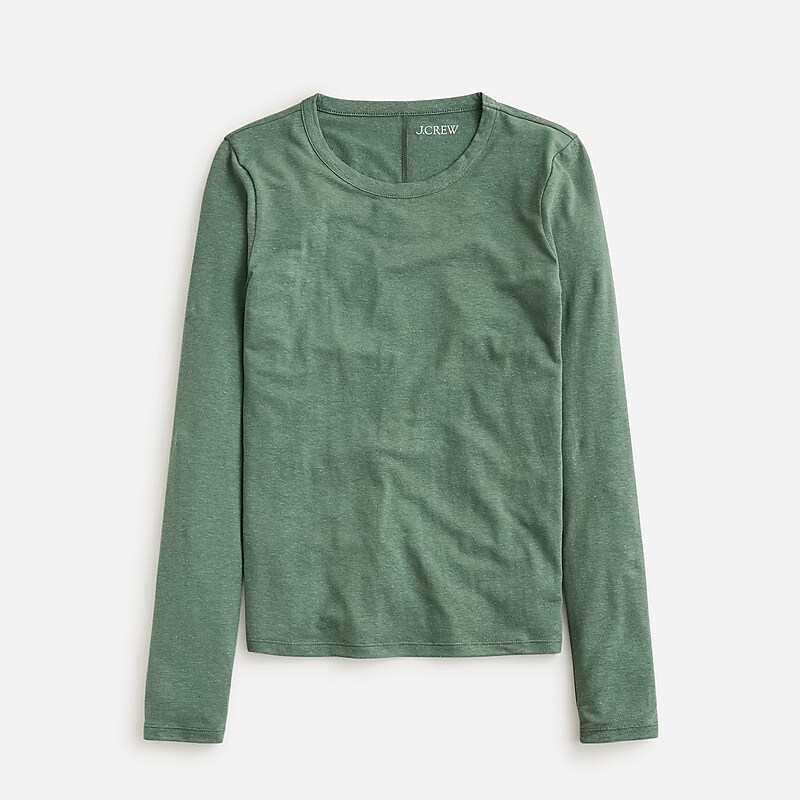 Topiary J.Crew Stretch linen-blend crewneck long-sleeve T-shirt | J.Crew Factory | JYFQN9380