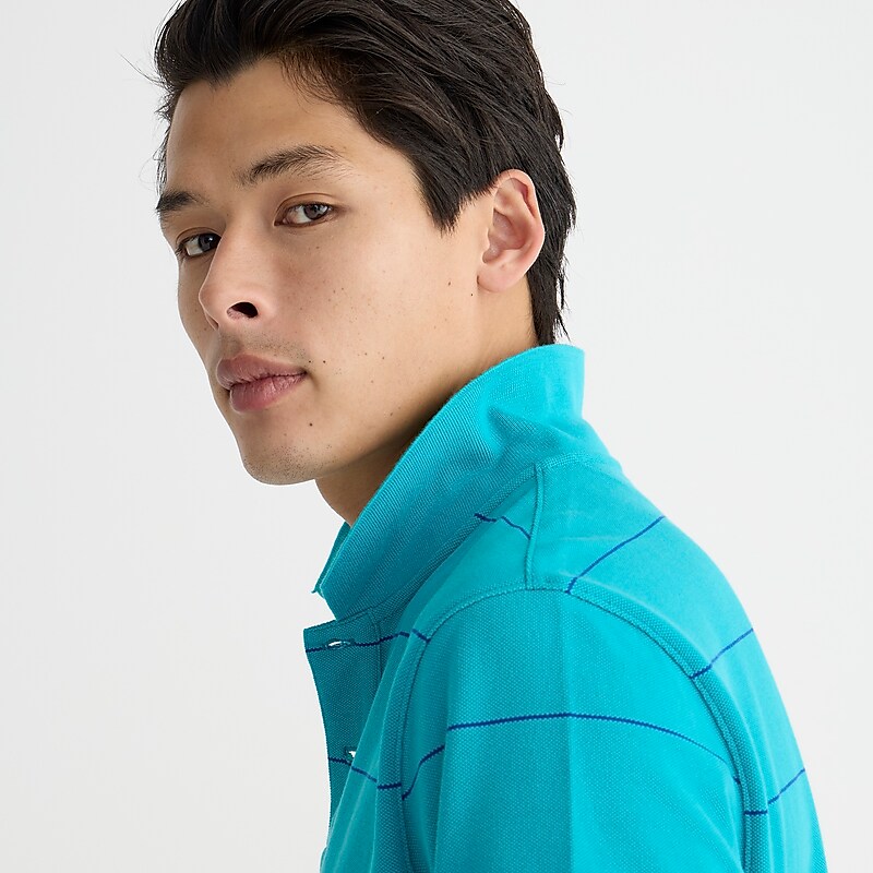 Turquoise Blue Wave Str J.Crew Piqué polo shirt | J.Crew Factory | DTAJX7328