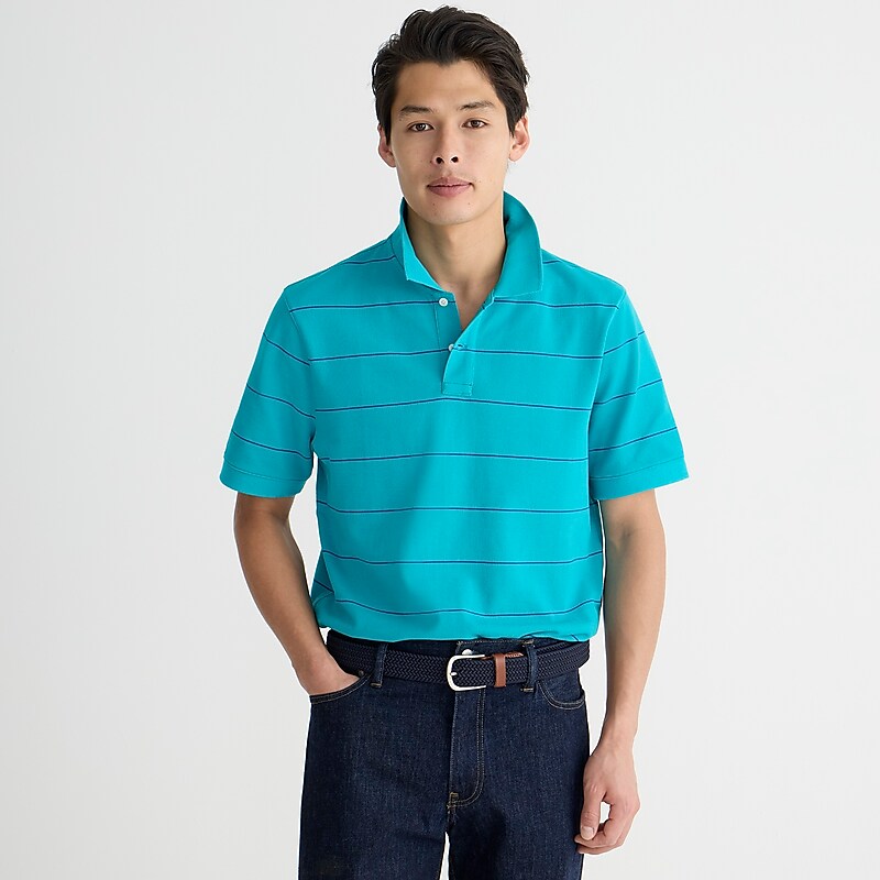 Turquoise Blue Wave Str J.Crew Piqué polo shirt | J.Crew Factory | DTAJX7328