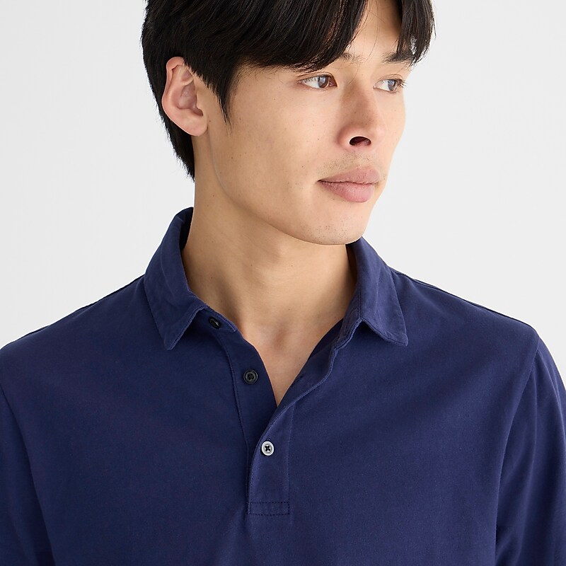 Ultramarine J.Crew Sueded cotton polo shirt | J.Crew Factory | YKSRL8457