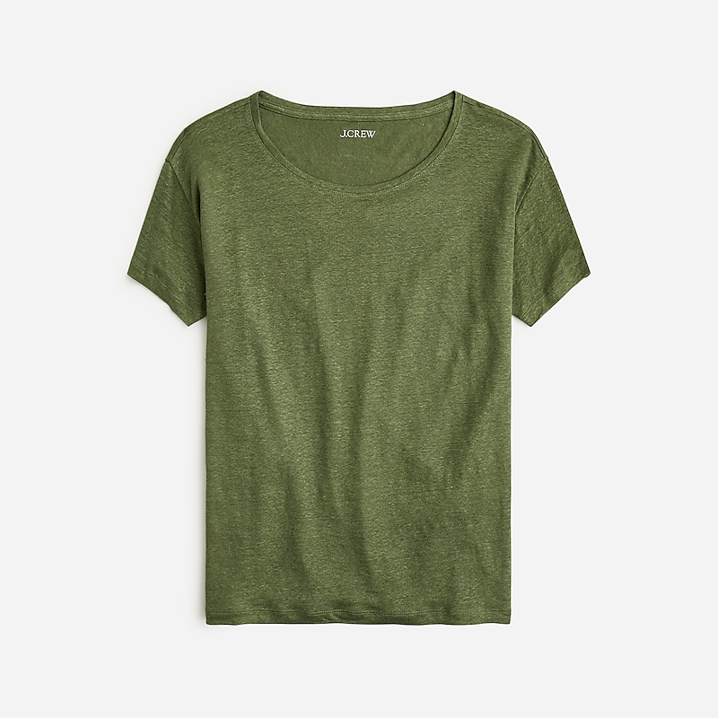 Utility Green J.Crew Relaxed linen T-shirt | J.Crew Factory | NRWKC9105