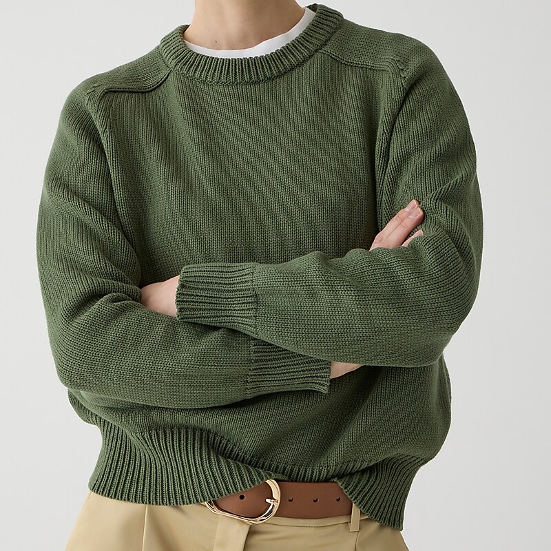 Utility Green J.Crew Relaxed pullover sweater | J.Crew Factory | WFOQL7936