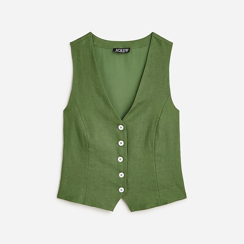 Utility Green J.Crew Slim-fit linen vest | J.Crew Factory | LRGQE9527