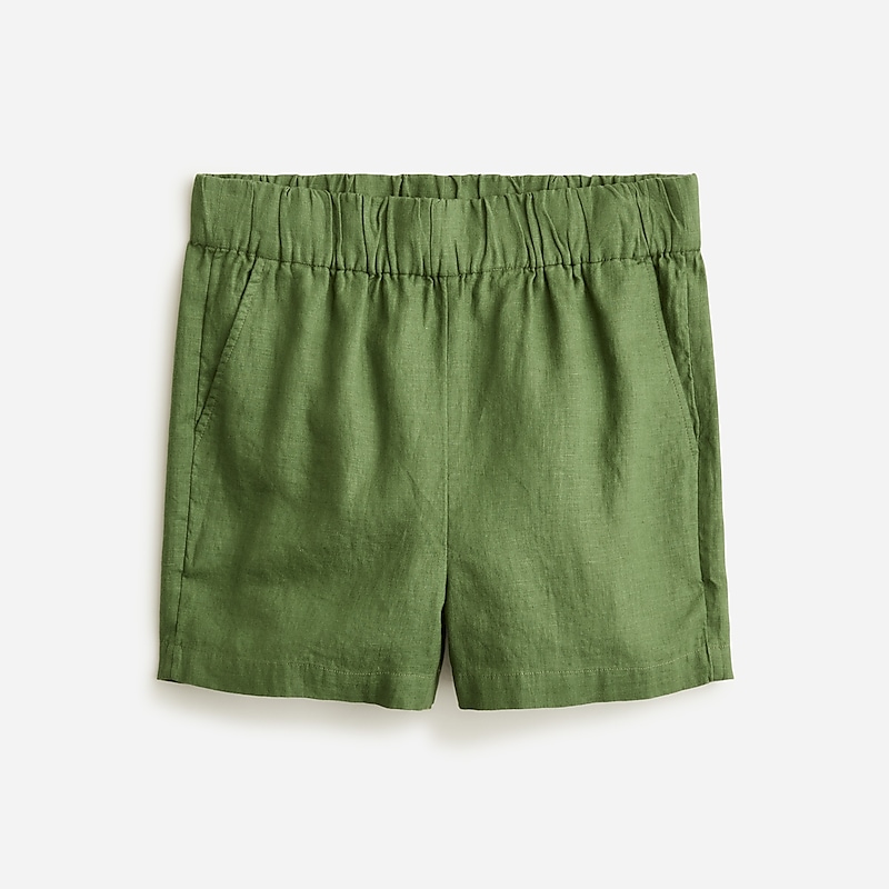 Utility Green J.Crew Tropez short in striped linen | J.Crew Factory | PKGON6748