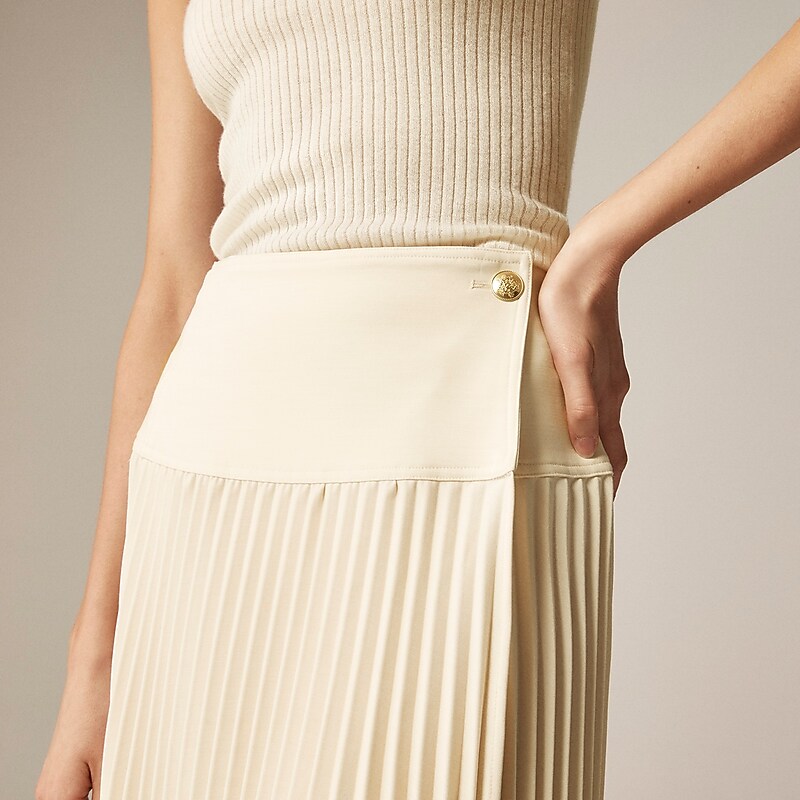 Vanilla J.Crew Pleated wrap skirt | J.Crew Factory | VSZDW6347