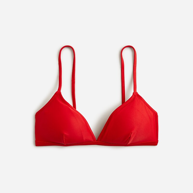 Venetian Red J.Crew Contrast-trim french bikini top | J.Crew Factory | KLAQF3095