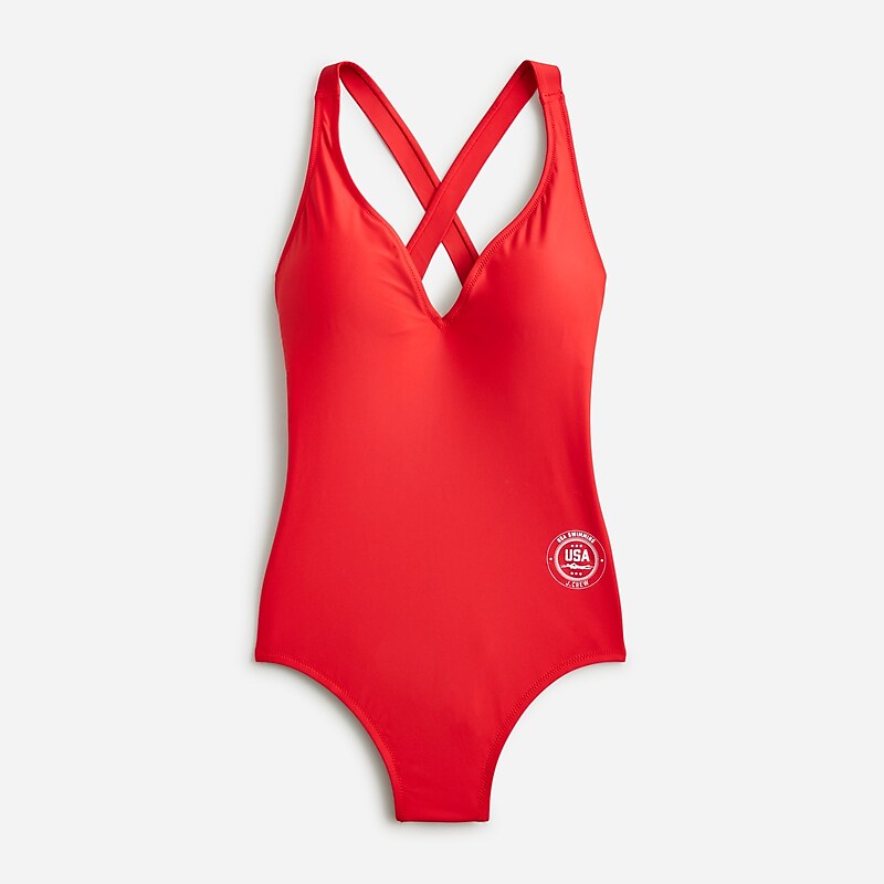 Venetian Red J.Crew Limited-edition USA Swimming® X J.Crew heritage one-piece swimsuit | J.Crew Factory | BQNOS5201