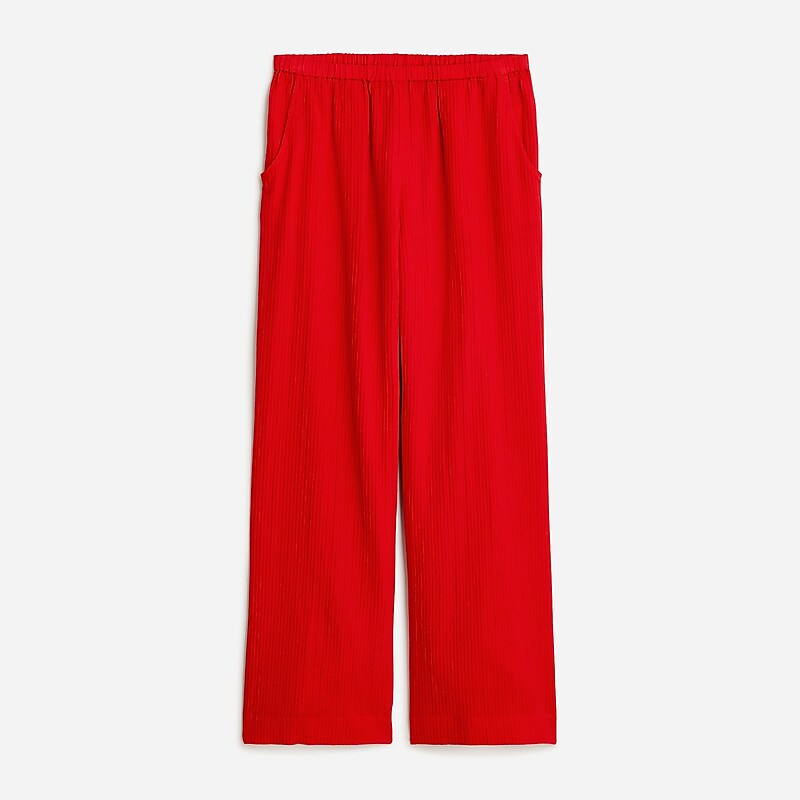 Venetian Red J.Crew Relaxed beach pant in striped airy gauze | J.Crew Factory | PGRJE9402