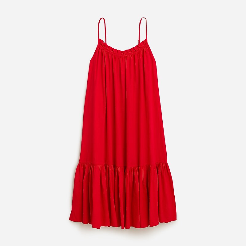 Venetian Red J.Crew Ruffle beach dress airy gauze | J.Crew Factory | EKPGO2910