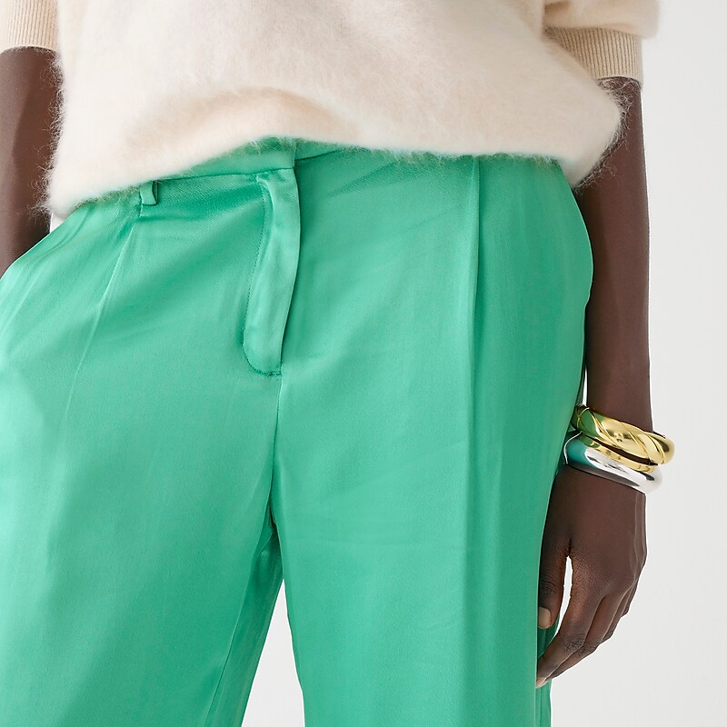 Verdigris J.Crew Straight-leg essential pant in luster crepe | J.Crew Factory | XSTNV7135