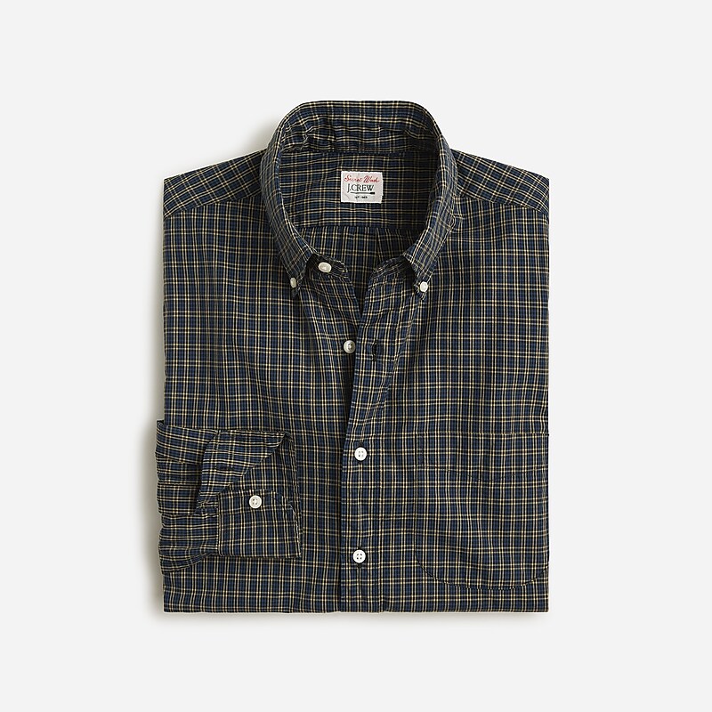 Victor Black Green J.Crew Secret Wash cotton poplin shirt | J.Crew Factory | NYXMU7532