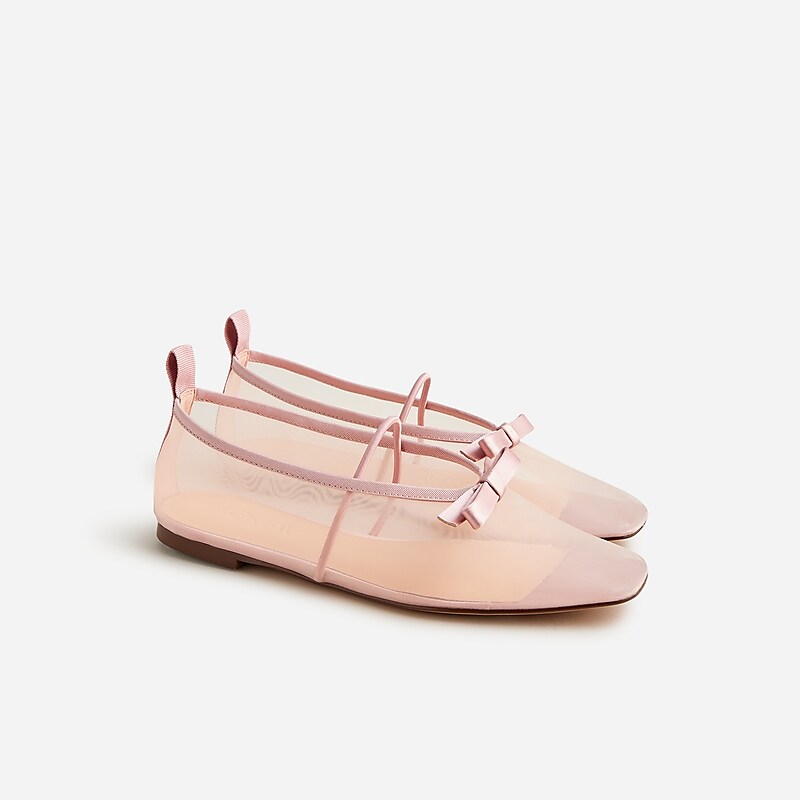 Warm Blush J.Crew Quinn Mary Jane ballet flats in mesh | J.Crew Factory | MBNPR2067