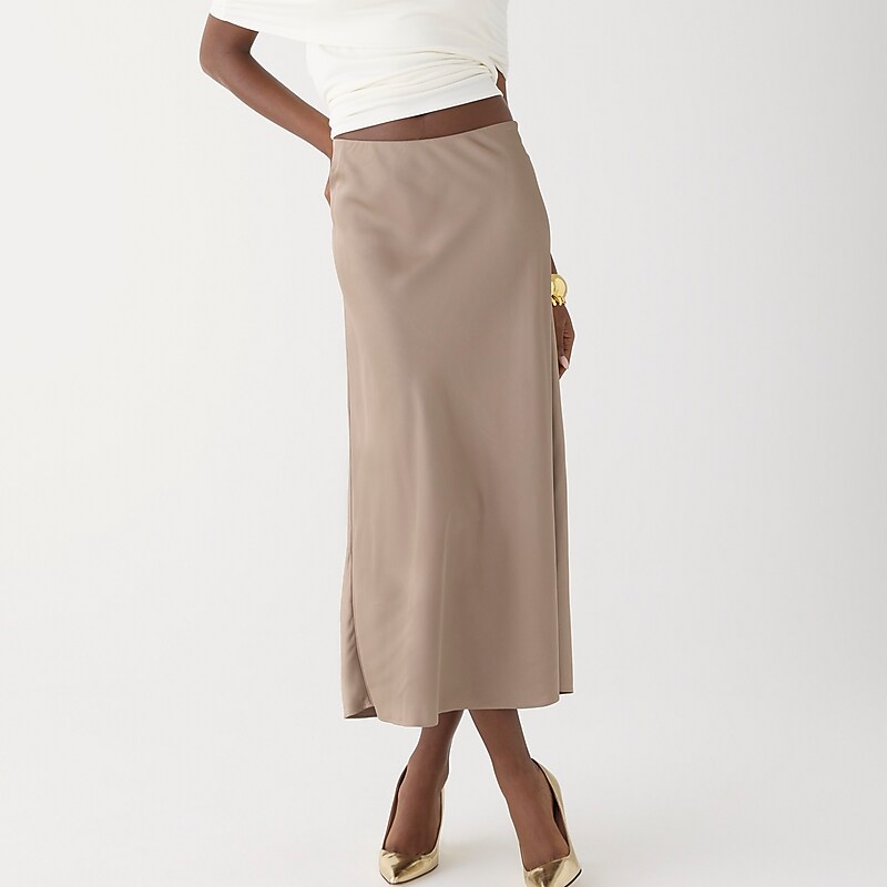 Warm Boulder J.Crew Gwyneth slip skirt in floral luster charmeuse | J.Crew Factory | CPGXH0836