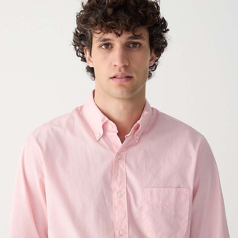 Warm Pink J.Crew Secret Wash cotton poplin shirt | J.Crew Factory | SGNVF5391