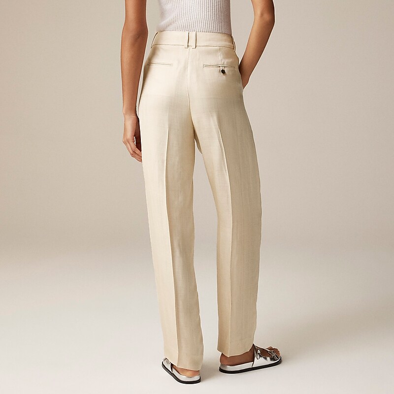 Warm Platinum J.Crew Tapered essential pant in glossy twill | J.Crew Factory | EKASX1093