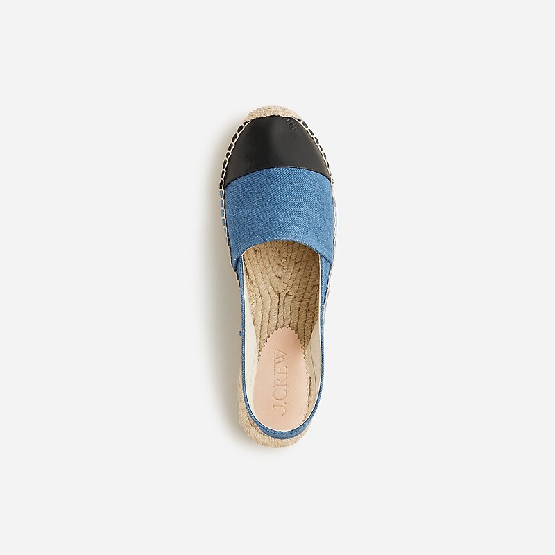 Washed Denim J.Crew Made-in-Spain cap toe slingback espadrilles in canvas | J.Crew Factory | TGPJF4362