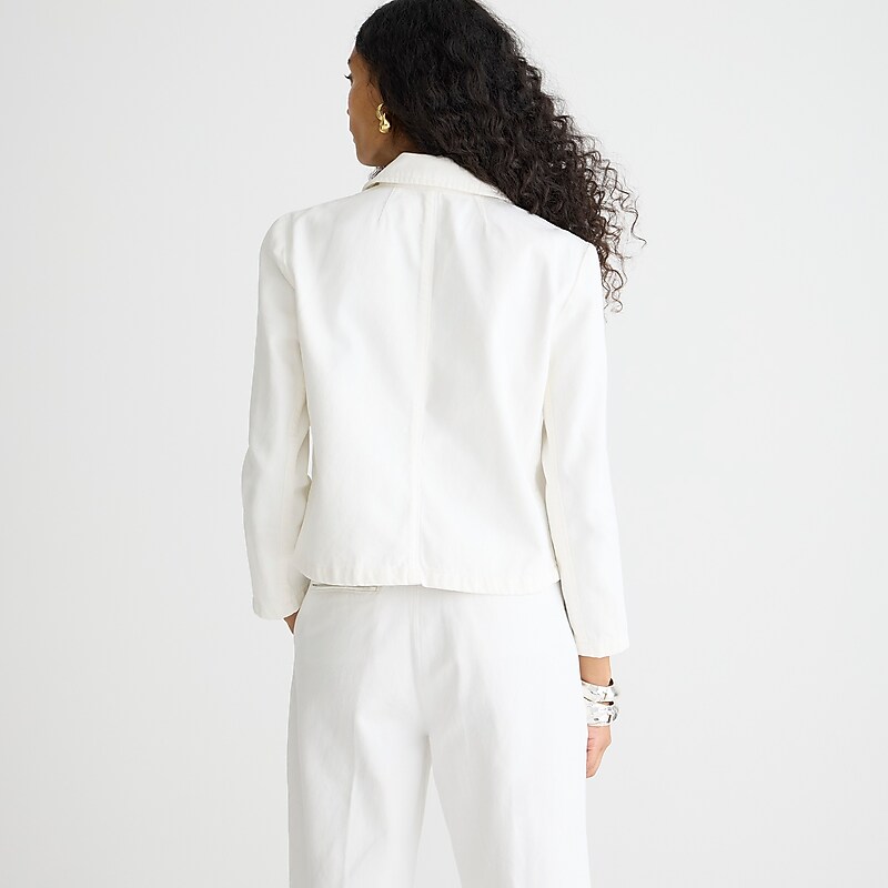 White Denim J.Crew Denim blazer-jacket in white | J.Crew Factory | EYSZU3284