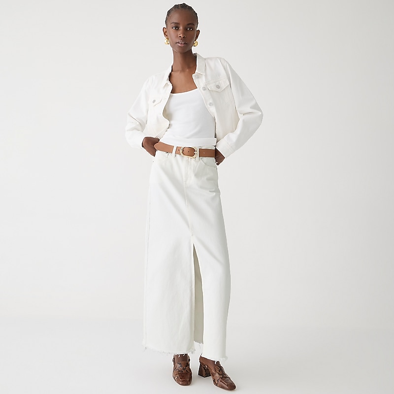 White Denim J.Crew Denim maxi skirt in white | J.Crew Factory | RUHDJ3107