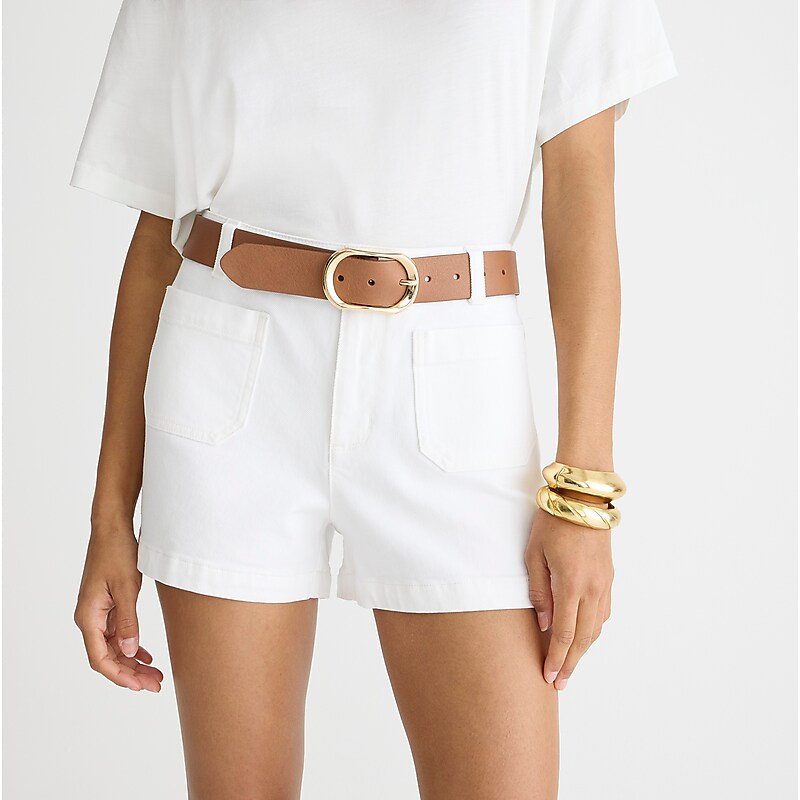 White Denim J.Crew Patch-pocket denim short in white | J.Crew Factory | LIQNM6089