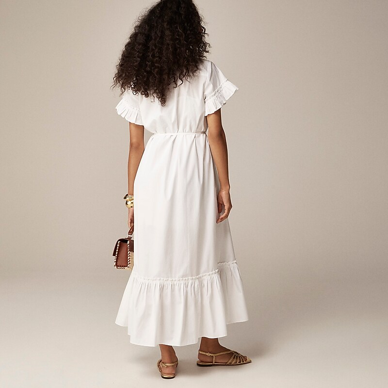 White J.Crew Amelia maxi shirtdress cotton poplin | J.Crew Factory | XAHRL5482