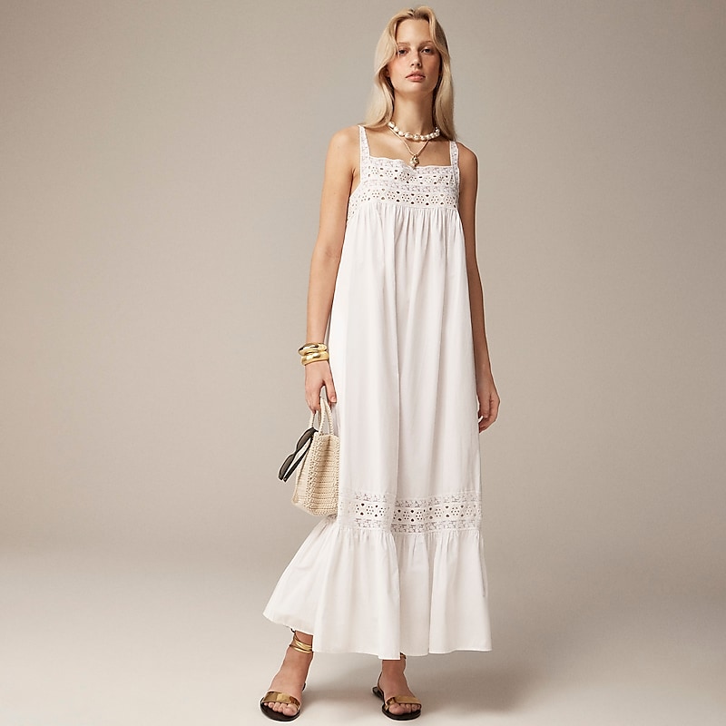 White J.Crew Athena dress in cotton poplin | J.Crew Factory | XAVKO0564