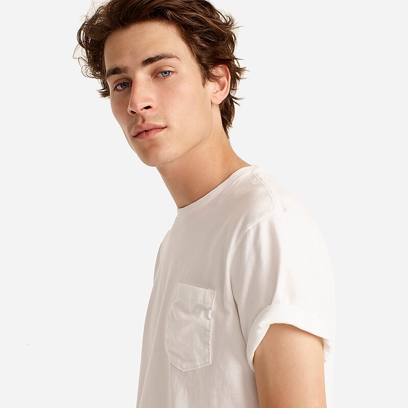 White J.Crew Broken-in short-sleeve pocket T-shirt | J.Crew Factory | HYZMU1598