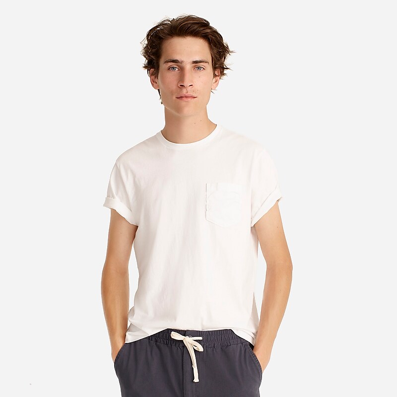 White J.Crew Broken-in short-sleeve pocket T-shirt | J.Crew Factory | HYZMU1598